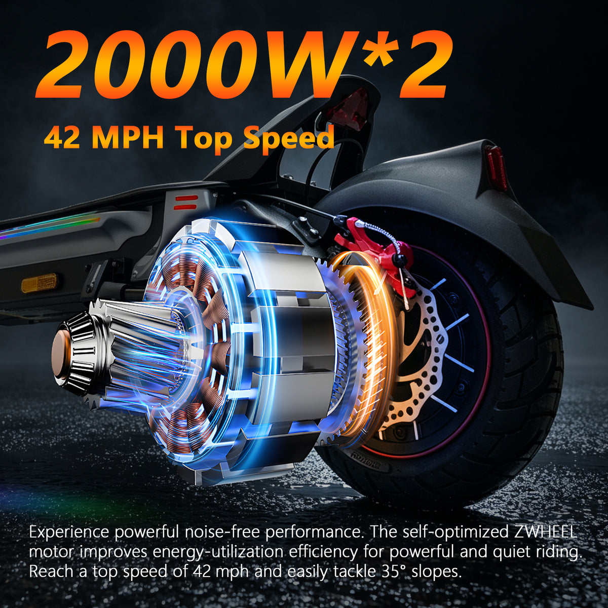 Zwheel ZSD2 /GT1 LITE 2000W*2 Off Road Electric Scooter