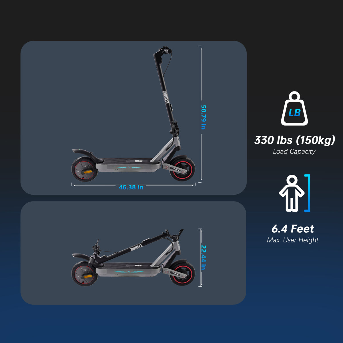 Zwheel ZSA Plus/E12 Plus 800W Electric Scooter