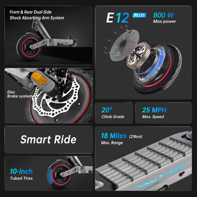 Zwheel ZSA Plus/E12 Plus 800W Electric Scooter