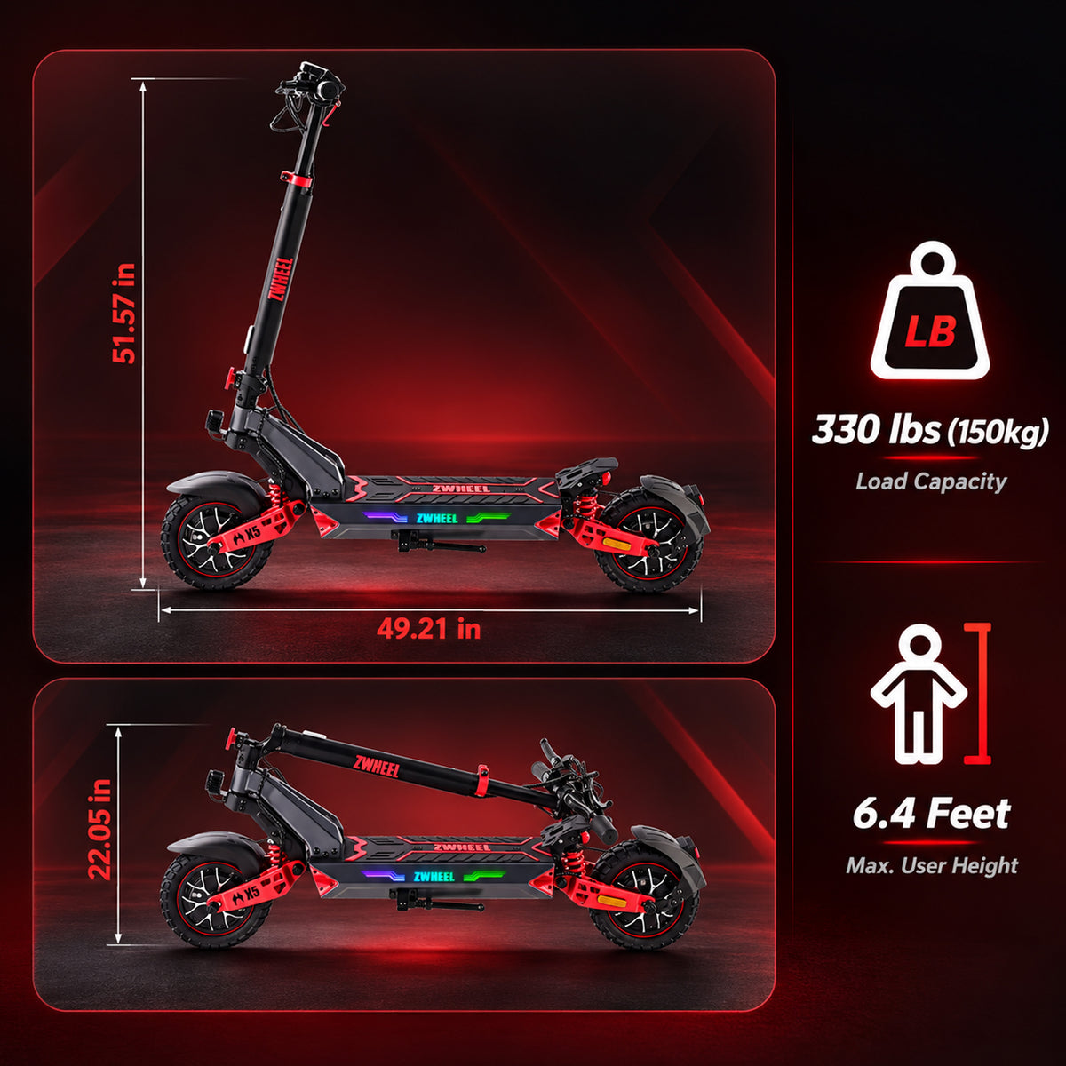 Zwheel ZSB2/D3 dual drive All-Terrain Electric Scooter